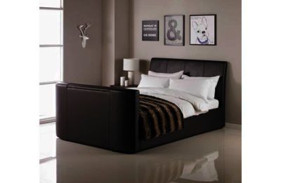 Hygena Lamberto Double TV Bed - Chocolate